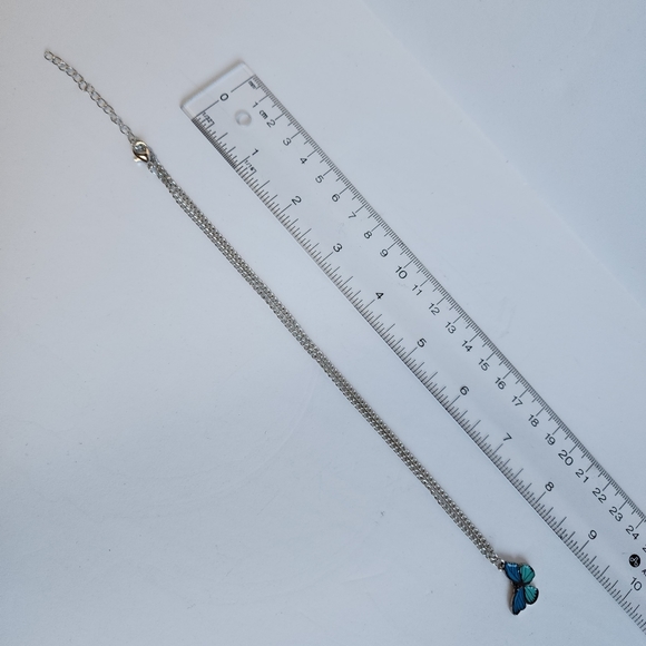 Silver Tone Butterfly Pendant Necklace - Picture 9 of 11